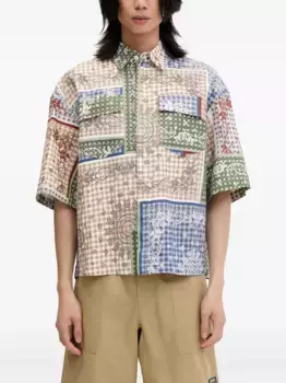 Рубашка в технике пэчворк RHUDE, нейтральный