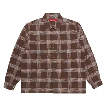 Рубашка в тканую клетку Supreme, светло-коричневая
