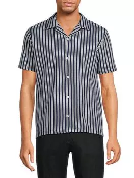Рубашка в тканую полоску Reiss, цвет Navy White