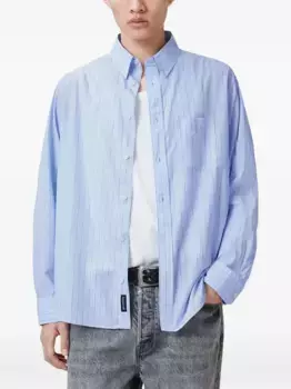 Рубашка в тонкую полоску AllSaints, синий