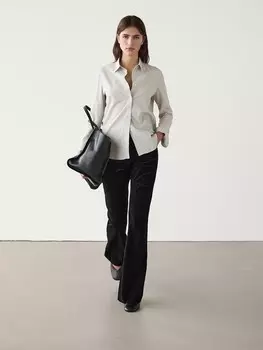 Рубашка в тонкую полоску Massimo Dutti, зеленый