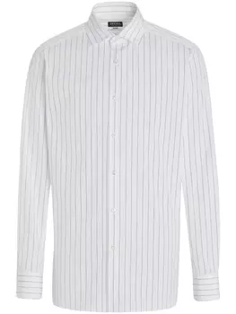 Рубашка в тонкую полоску Zegna, белый