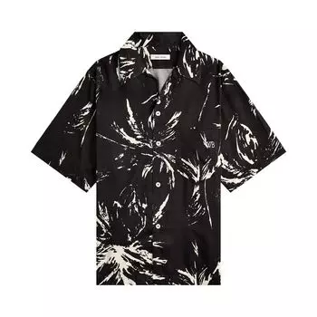Рубашка Wales Bonner Highlife Bowling Shirt 'Mcnish Black/White', черный