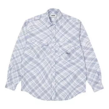 Рубашка warp check shirt 'blue' Palace, синий
