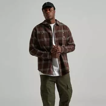 Рубашка WARRENTON LONGSLEEVE SHIRT Dickies, цвет Dunkelbraun