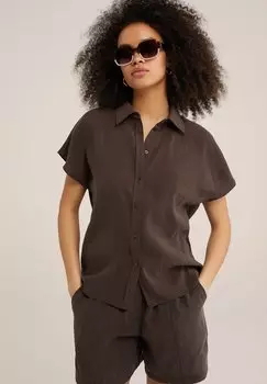 Рубашка WE Fashion, темно коричневый