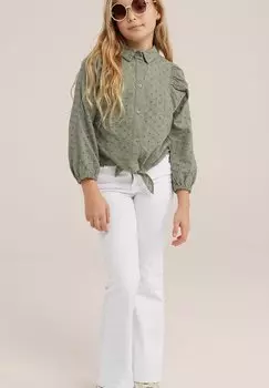 Рубашка WE Fashion, зеленая