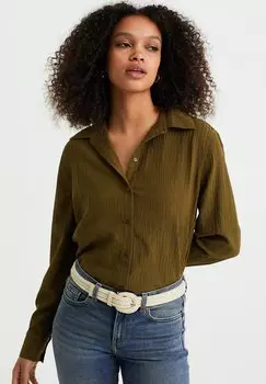 Рубашка WE Fashion, зеленый