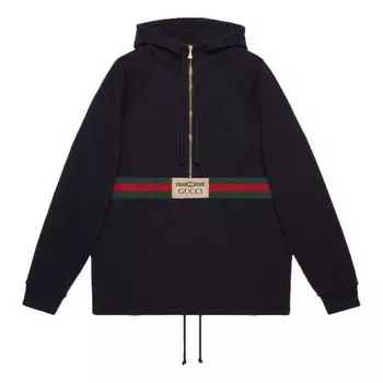 Рубашка web with vintage logo sweatshirt 'ink blue' Gucci, черный
