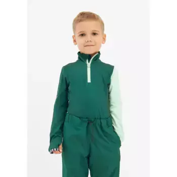 Рубашка WeeDo с длинными рукавами «BOMONDO», функциональная рубашка, регулирующая влажность, для детей, цвет bottle green + mint