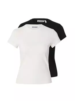 Рубашка WEEKDAY Carla, черный/белый