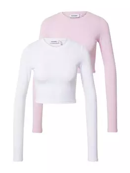 Рубашка Weekday, светло-розовый/белый