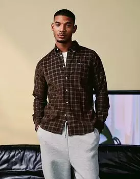 Рубашка вельветовая в клетку Harthill, сшитая по индивидуальному заказу Barbour