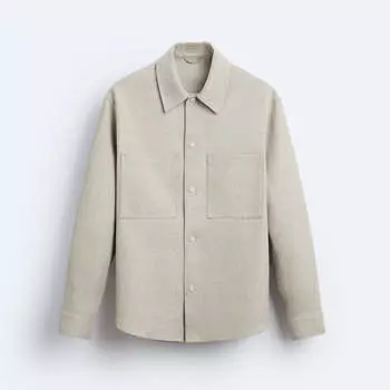 Рубашка верхняя Zara Pockets, светлый хаки