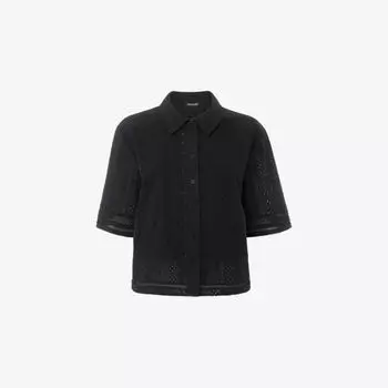Рубашка Whistles с вышивкой на пуговицах, черный