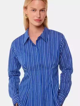 Рубашка Whistles Stripe Waisted, цвет blue/white