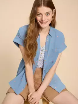 Рубашка White Stuff Emma Embroidered, цвет blue/mlt