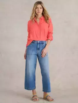 Рубашка White Stuff Sophie Organic Cotton Square Embroidered, розовый