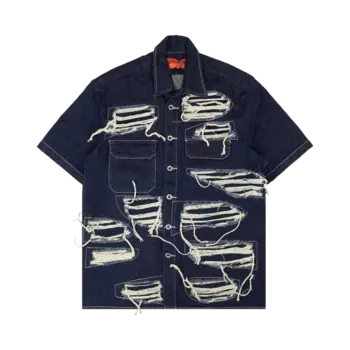 Рубашка Who Decides War Distressed Work 'Blue', синий