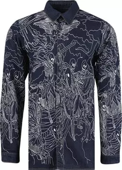 Рубашка Who Decides War Four Horsemen Denim Shirt 'Indigo', синий