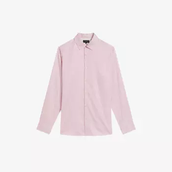 Рубашка Willet из эластичного хлопка с геометрическим микропринтом Ted Baker, розовый