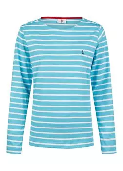 Рубашка Wind Sportswear Langarm T Shirt gestreift, цвет pollblue-weiss