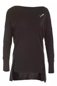 Рубашка Winshape с длинными рукавами "MCS003", с удлиненной спинкой, черный