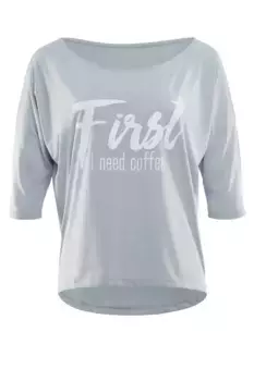 Рубашка Winshape с рукавом 3/4 "MCS001 ультралегкая", с белым блестящим принтом, белый