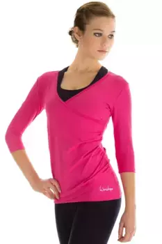 Рубашка Winshape с запахом "WS3", рукава , розовый