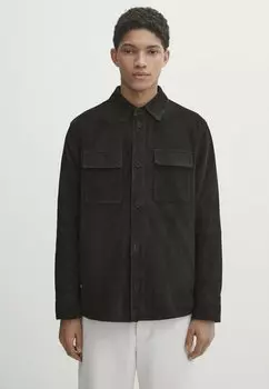 Рубашка WITH CHEST POCKETS Massimo Dutti, цвет mottled dark blue