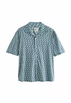 Рубашка With Cuban Collar Next, синяя