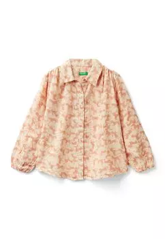 Рубашка With Horse Print United Colors of Benetton, розовый