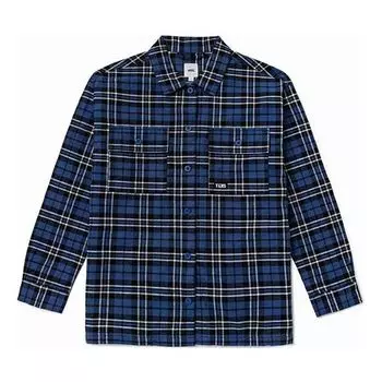 Рубашка (WMNS) Vans Contrasting Colors Plaid Logo Printing Long Sleeves Blue Shirt VN0A7TNT2T9, синий