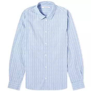Рубашка Wood Wood Timothy Tattoo Stripe, цвет Azure Blue Stripe