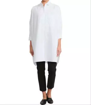 Рубашка воскресенья из органического хлопкового поплина в оптически-белом цвете Jil Sander