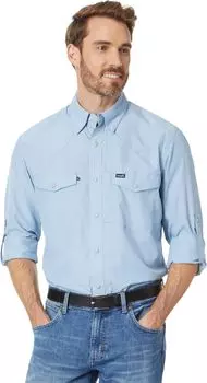 Рубашка Wrangler Performance Long Sleeve Snap Solid, синий