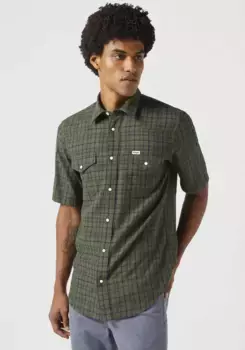 Рубашка Wrangler в клетку "Вестерн", зеленый