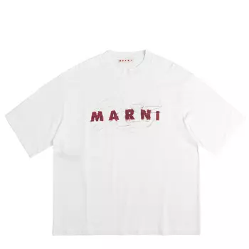 Рубашка Wrikled Logo T-Shirt Marni, белый