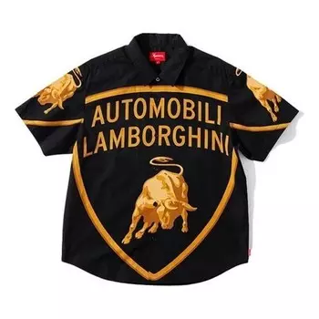 Рубашка x automobili lamborghini s/s shirt 'black yellow' Supreme, черный
