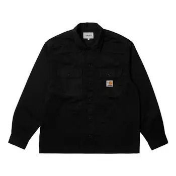 Рубашка x carhartt wip fw23 logo long sleeve shirt 'black' Palace, черный