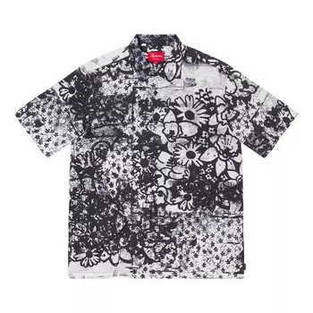Рубашка x christopher wool s/s shirt 'white black' Supreme, белый