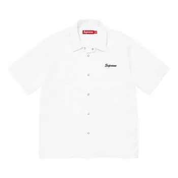 Рубашка x margaret keane teardrop s/s work shirt 'white blue' Supreme, белый