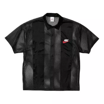 Рубашка x nike mesh s/s shirt 'black' Supreme, черный