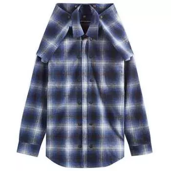 Рубашка Y/Project Snap Off Panel Hood Overshirt, цвет Blue & Grey