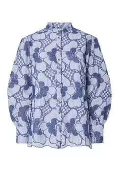 Рубашка YASSABBIE LONG YAS, светло-голубой