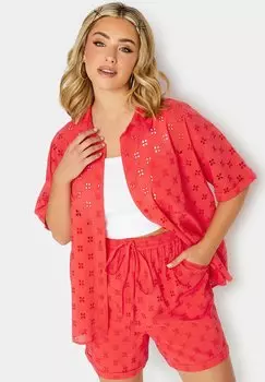 Рубашка Yours Clothing, коралл