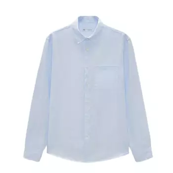 Рубашка Zara 100% Linen, голубой