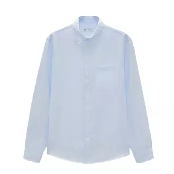 Рубашка Zara 100% Linen, голубой