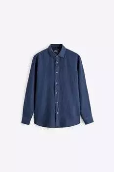 Рубашка Zara 100% linen, синий