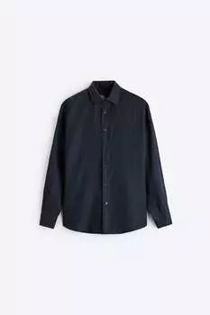 Рубашка Zara 100% linen, тёмно-синий
